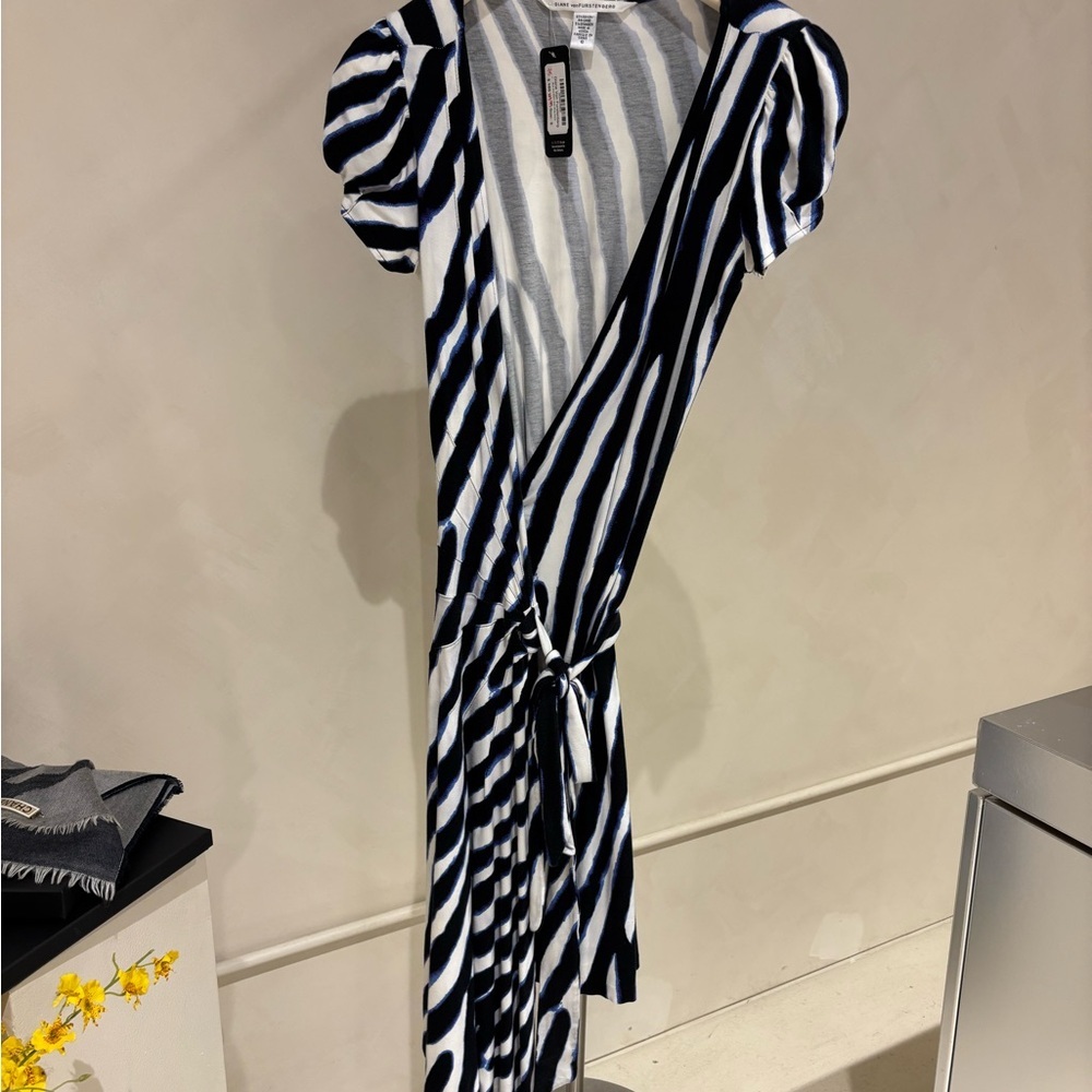 Diane Von Furstenberg Zebra Print Asymmetrical Dress